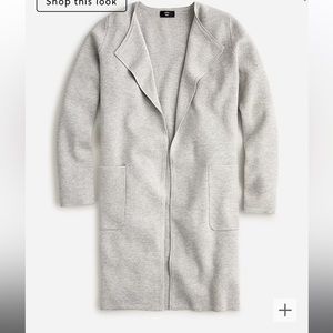 Juliette collarless sweater blazer.